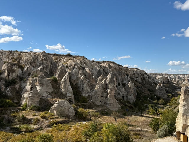       Unique rock formations on a clear day.
  
