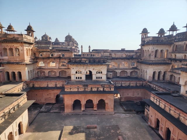 Ornate historical fort complex under a clear sky.
