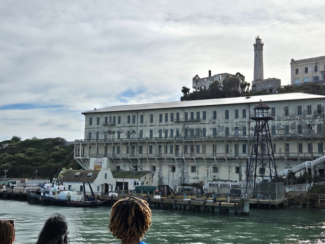       Alcatraz Island with historical prison buildings
  