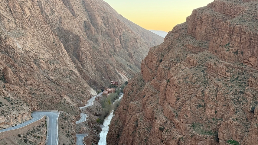       Scenic view of a gorge with a winding river.
  