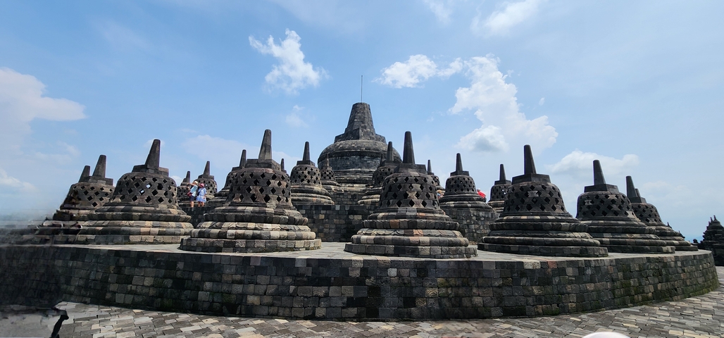 Wide view of Borobudur temple.