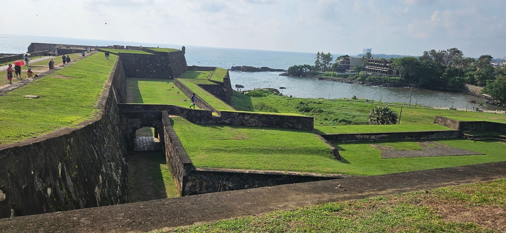       Galle Fort with ocean view in the background.
  
