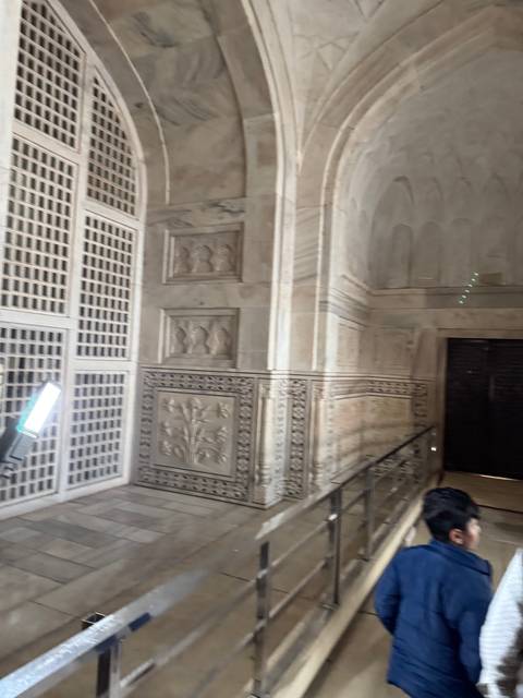       Blurry detail of a marble interior.
  