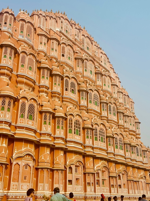       An architectural structure with multiple arched windows.
  