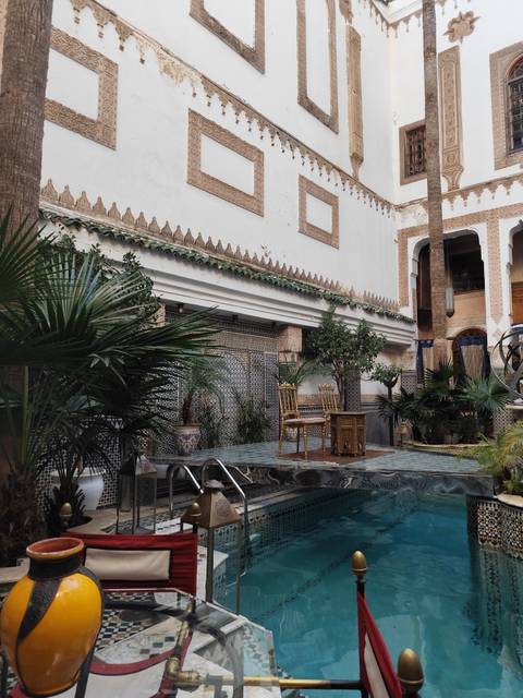       Interior courtyard with traditional Moroccan design.
  