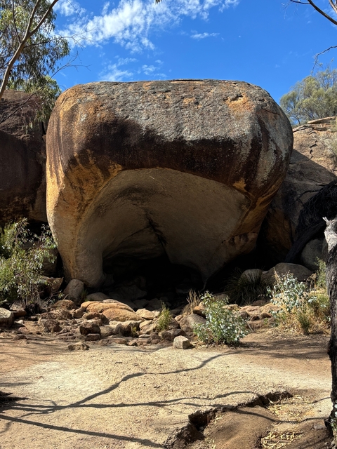 Rock formation resembling a cave entrance.
