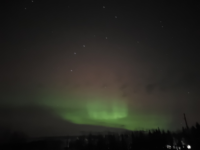 Northern lights display in a night sky.
