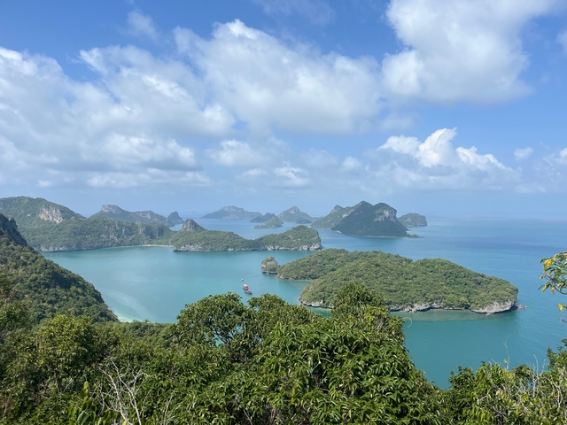 Scenic view of islands in the ocean