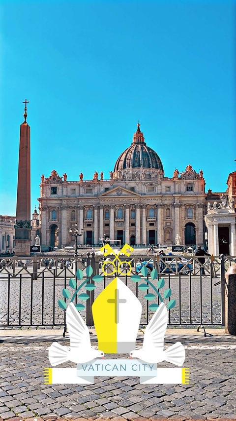 St. Peter's Basilica with an obelisk in Vatican City.