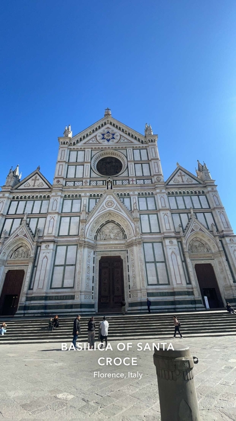 Facade of the Santa Croce Church in Florence, Italy.