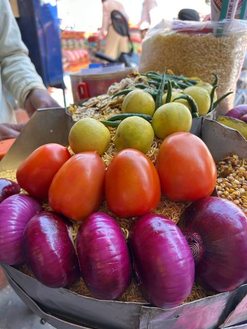       Fresh vegetables, including tomatoes and onions.
  