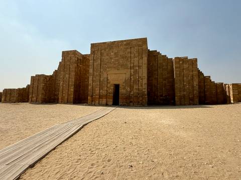       Entrance to a large ancient stone structure.
  