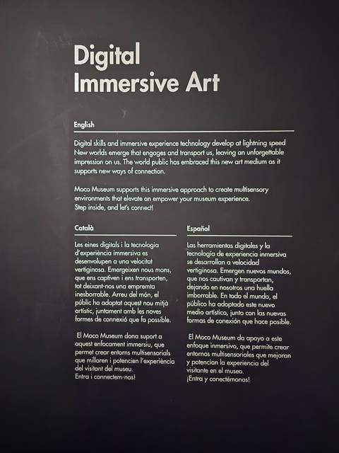 Text with information about a museum exhibit in multiple languages.