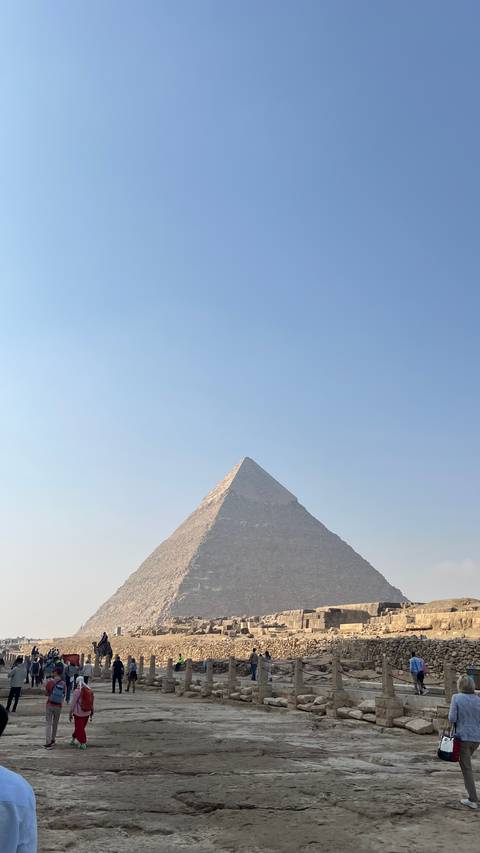 Pyramid under a clear blue sky.