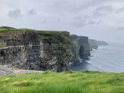       Cliffs of Moher with ocean view.
  