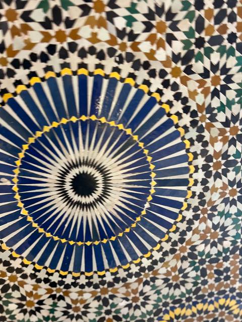 Close-up of a colorful mosaic pattern.