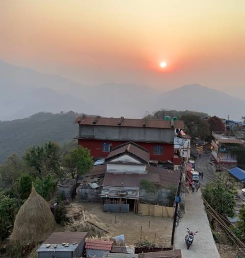       Sunset view from a residential area.
  