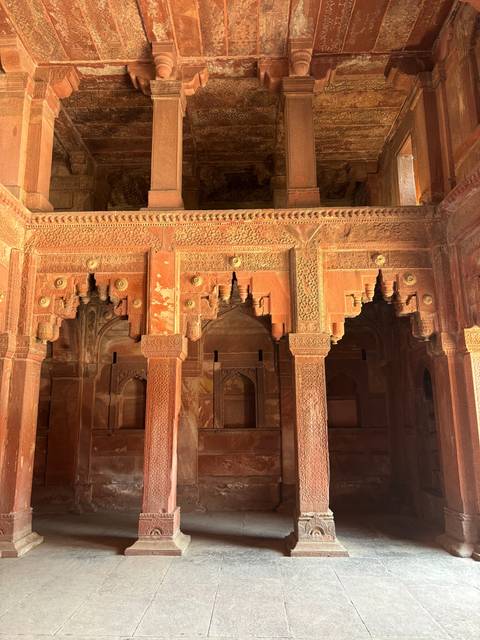       Intricate carvings on an ancient structure.
  