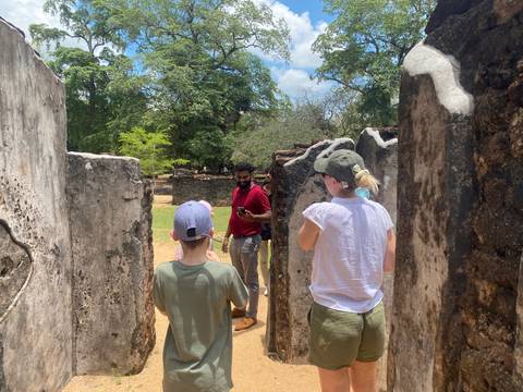 Group touring ancient ruins.