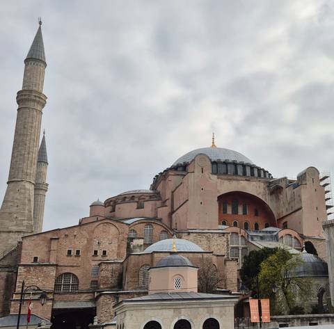 Hagia Sophia with its iconic dome and minarets.