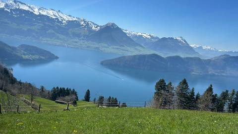 Mountainous landscape with a large lake.