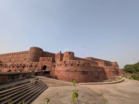 Historical fort with walls and a clear sky.