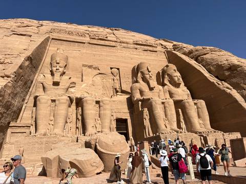       Tourists visiting the Abu Simbel Temples.
  