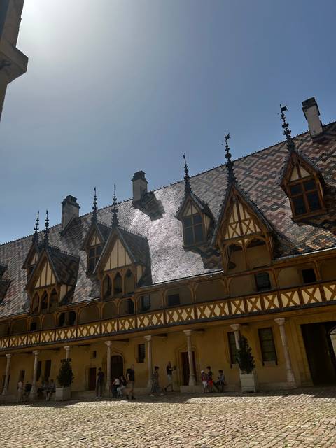 Roof with intricate design on a sunny day