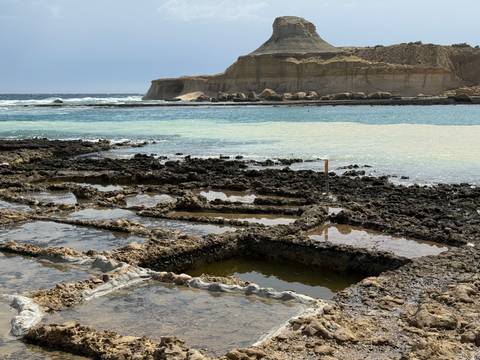 Coastal view with rock formations and sea