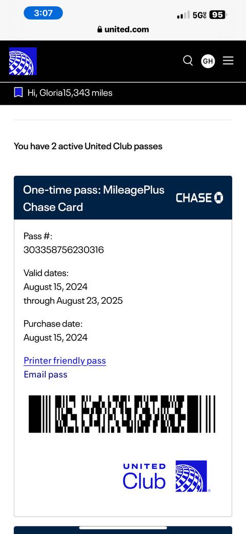       Screenshot of a card with valid dates and pass number.
  