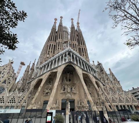 View of the Sagrada Familia in Barcelona.