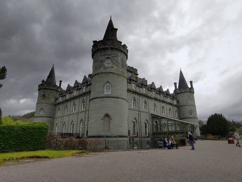       Historic castle with overcast skies.
  