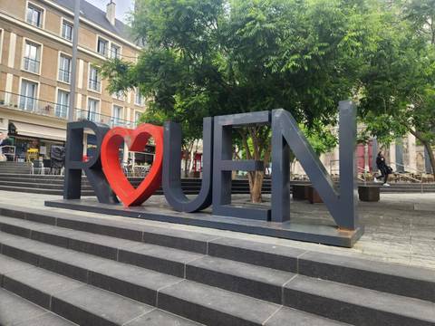 Artistic street installation in Rouen.