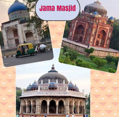       Collage with historic buildings and a tuk-tuk.
  