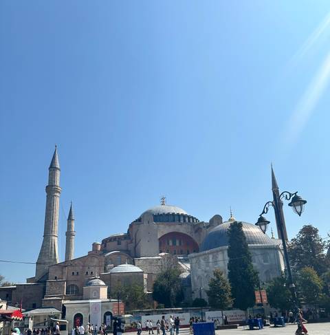 Hagia Sophia with clear blue sky.