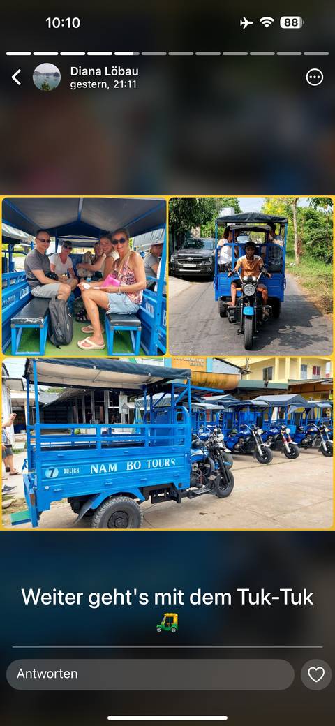       Collage of different blue vehicles and scooters.
  