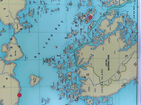       Map showing a geographic layout of a bay and surrounding areas.
  