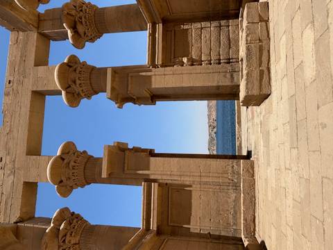 Ancient ruins with a view of the river.
