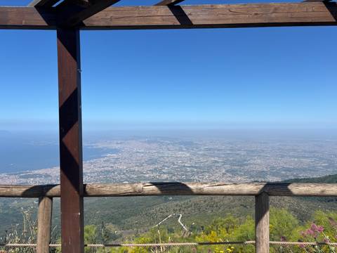 View from a mountain peak overlooking a large area.