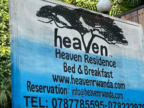       Sign for Heaven Residence Bed &amp; Breakfast in Rwanda.
  