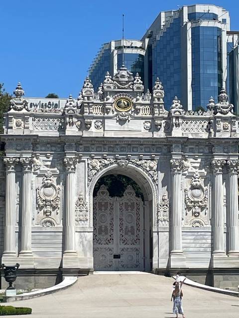 Ornate gate with intricate designs.
