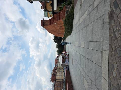       View of a historical wall and cityscape
  