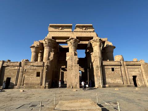Tourists visiting the Kom Ombo Temple.