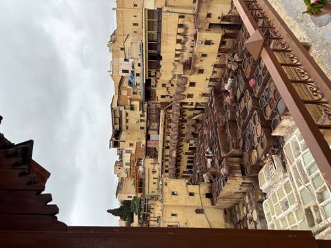       A complex of leather tanneries viewed from above.
  