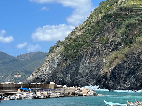 Coastal view with rocky cliffs