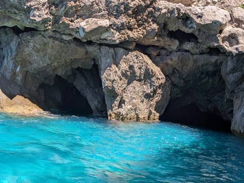 Rocky coastline with clear blue water