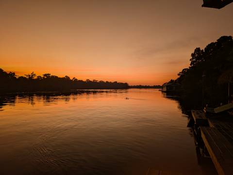 Sunset view over a river