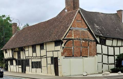 Old timber-framed building.