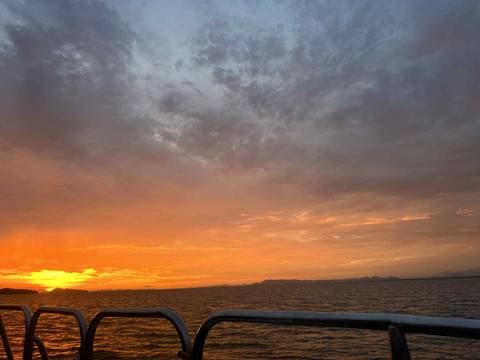 Vibrant sunset over the ocean.