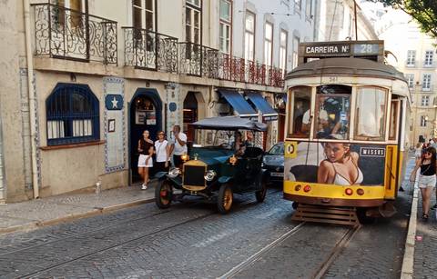      Fountain decorated with griffons spraying water.
  
